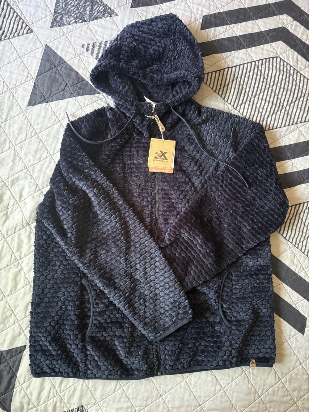 ZeroXposur Women's Black Textured Zip Hoodie